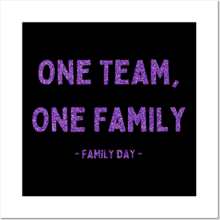 Family Day, One Team, One Family, Pink Glitter Posters and Art